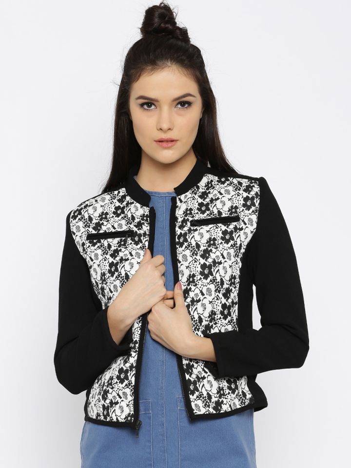 Madame White Black Bomber Jacket