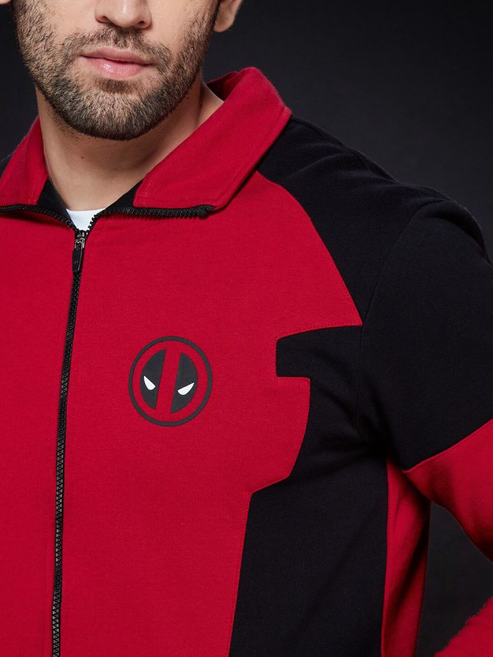 Buy The Souled Store Men Red Deadpool Printed Cotton Tailored