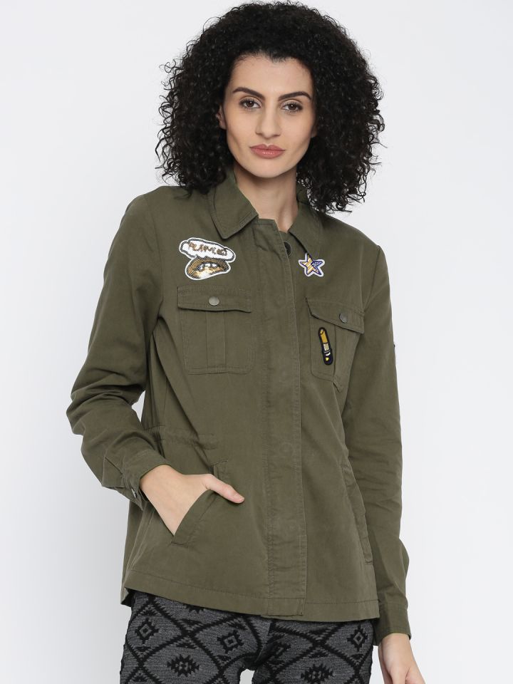 Olive green deals utility jacket women's