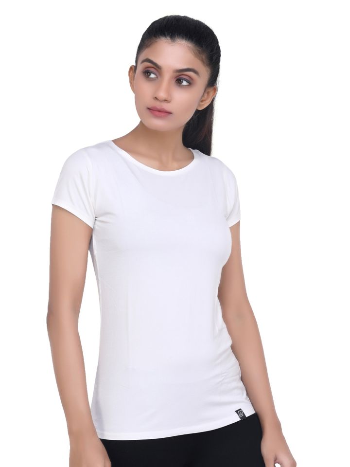 Buy LAASA SPORTS Women White Dry Fit Training Or Gym T Shirt - Tshirts for  Women 17026952