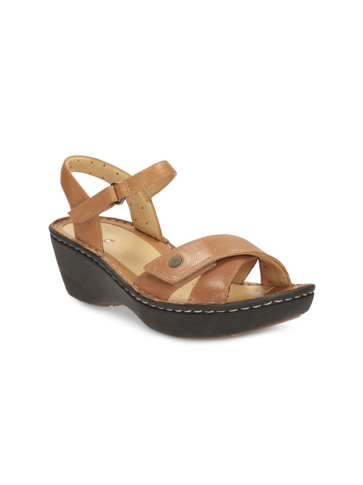 Clarks brown heels shop