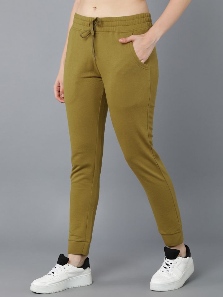 Buy Alan Jones Women Mustard Yellow Solid Slim Fit Joggers - Track Pants  for Women 17063044