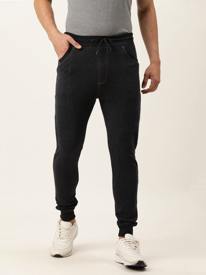Buy Proline Active Men Black White Mid Rise Slim Fit Joggers