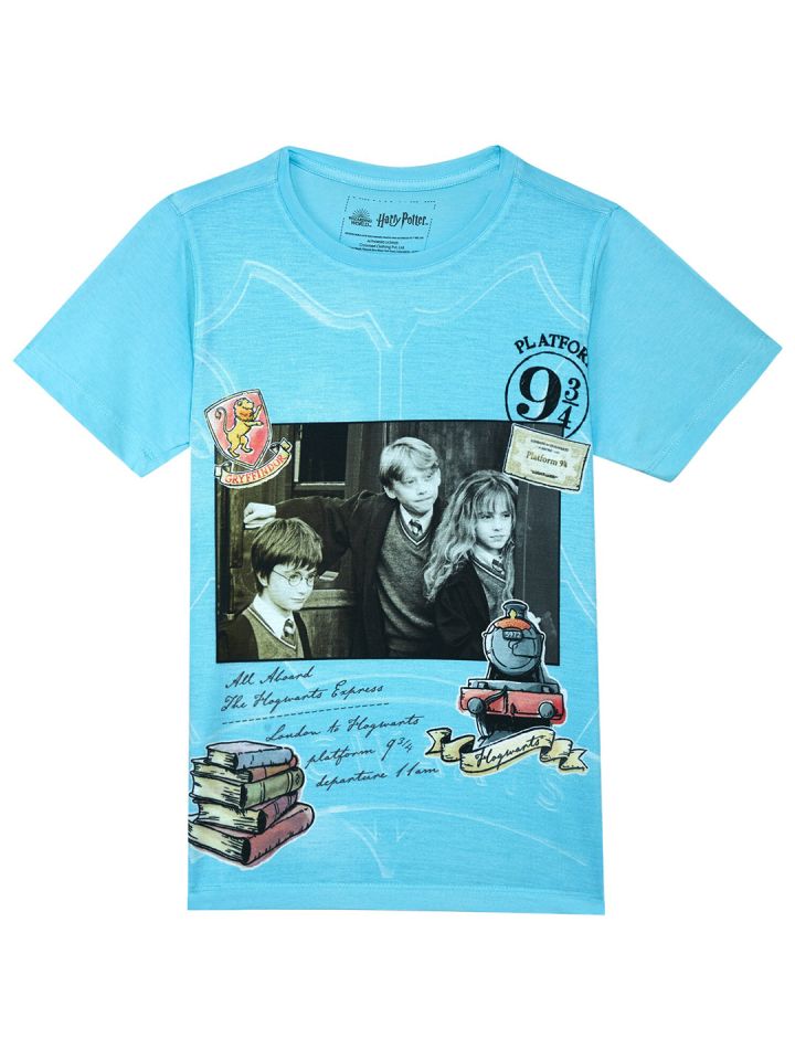 Harry Potter by Wear Your Mind Boys Blue Black Harry Potter Printed T shirt