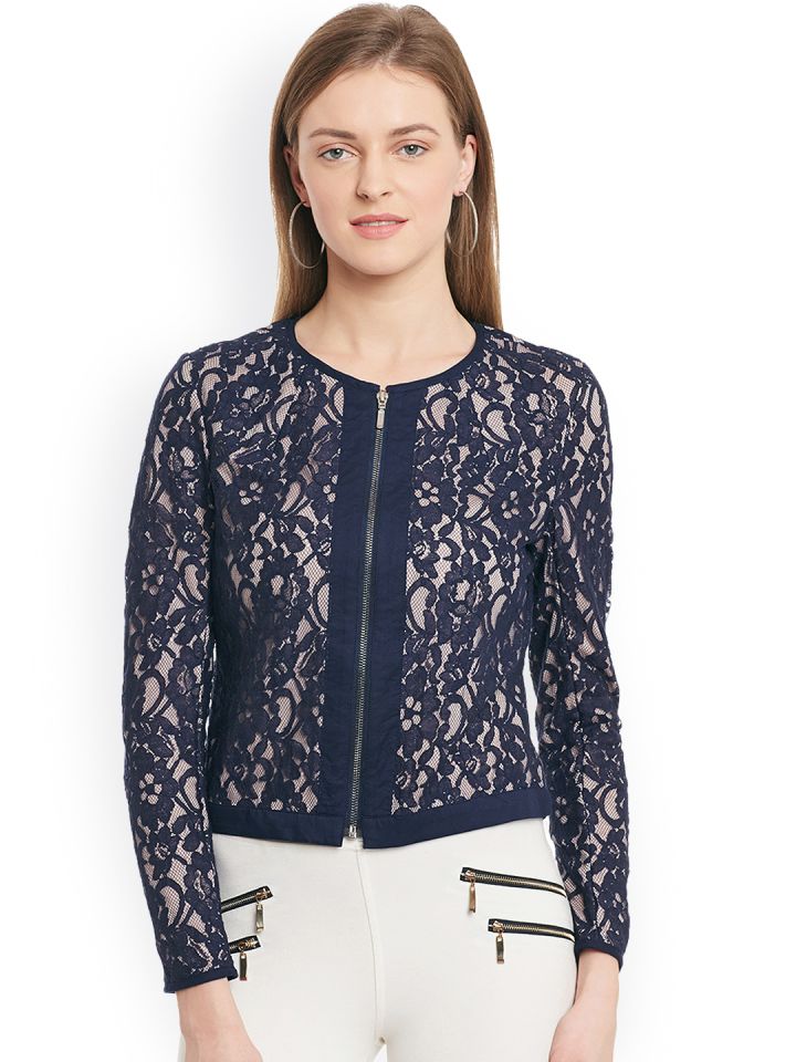Buy Blue Sequin Navy Lace Jacket Jackets for Women 1712776
