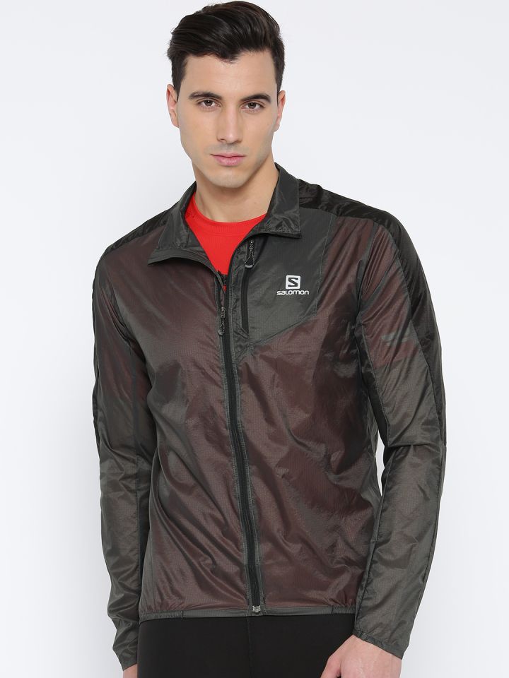 Salomon Grey Fast Wing Patterned Windcheater Jacket