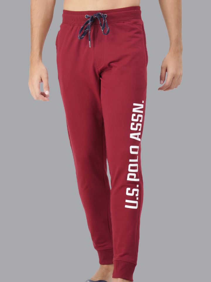 Classic Polo Men's Red Solid Mélange Slim Fit Stylish Jogger Pant