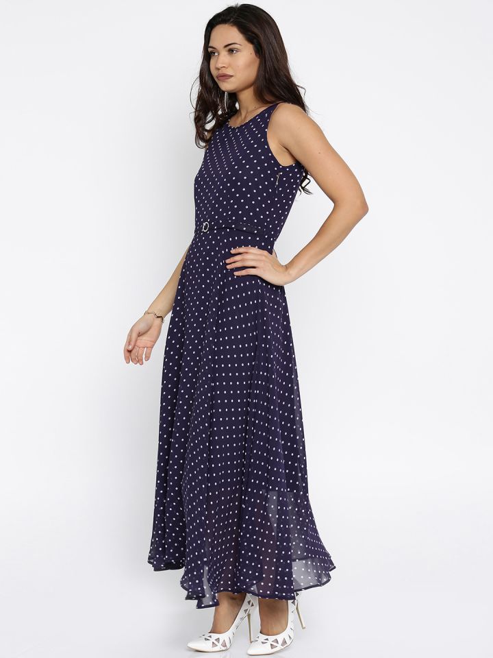 latin quarters dot print maxi dress