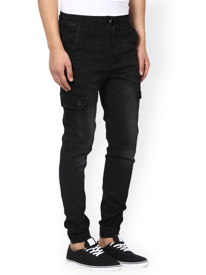 Buy Black Super Slim Fit Distressed Stretch Jeans Online at Muftijeans