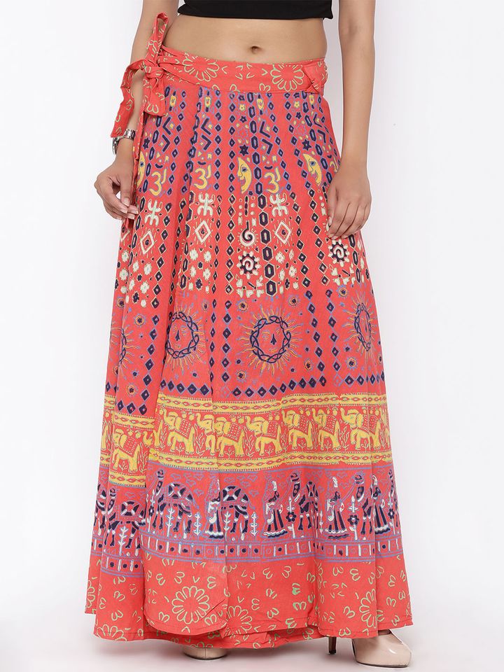 Wrap skirt orange Clearance