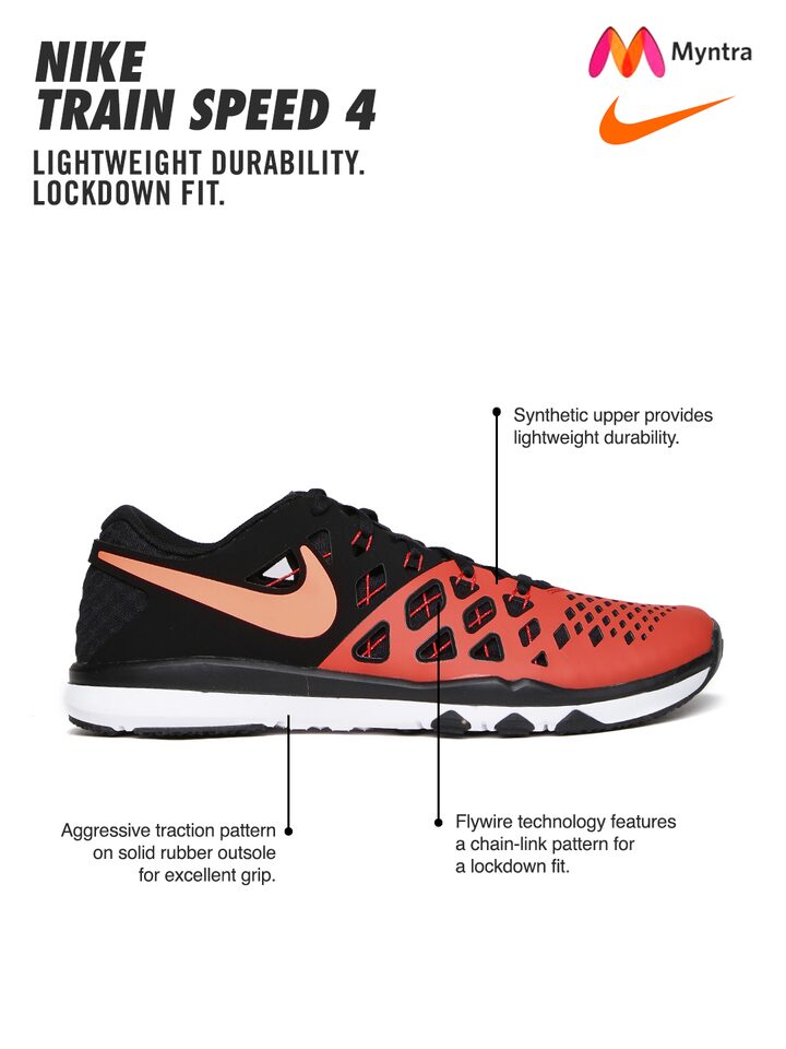 Nike Men Orange Train Speed 4 Training Shoes