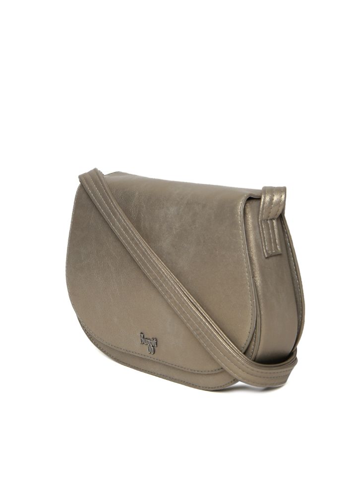 Buy Baggit Taupe Shimmer Sling Bag Handbags for Women 1720537