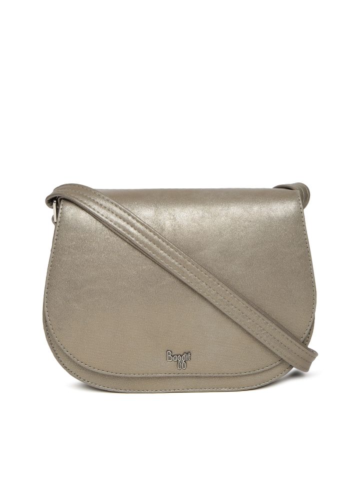 Buy Baggit Taupe Shimmer Sling Bag Handbags for Women 1720537
