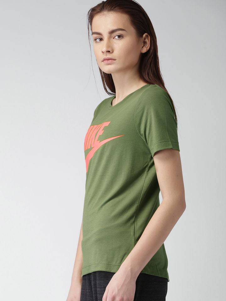 olive green nike shirt womens