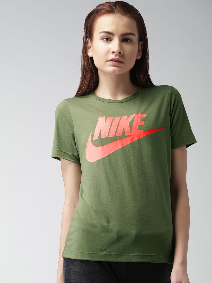 Nike green top womens store