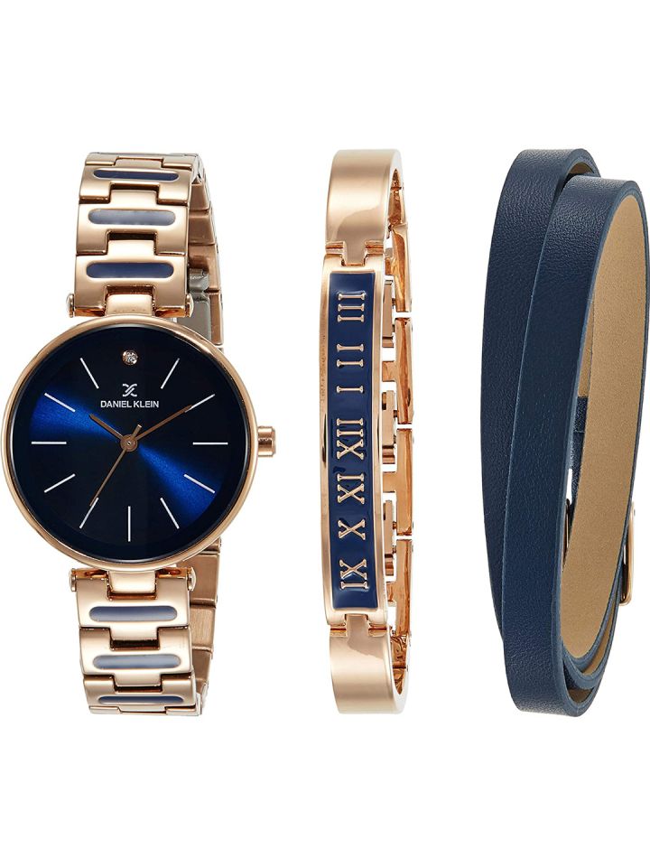 Daniel klein analog outlet blue dial women's watch
