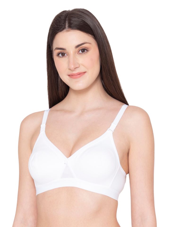 Groversons Paris Beauty Cotton Non Padded Non-Wired Regular Bra For Women  (WHITE)