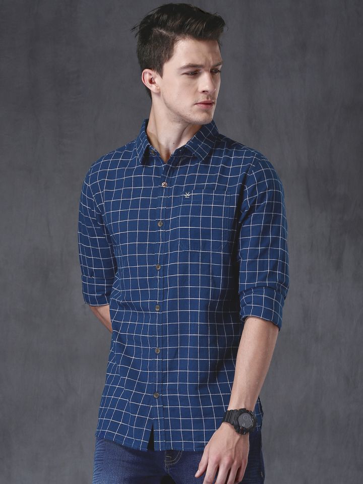 Blue checks shirt matching pant sale