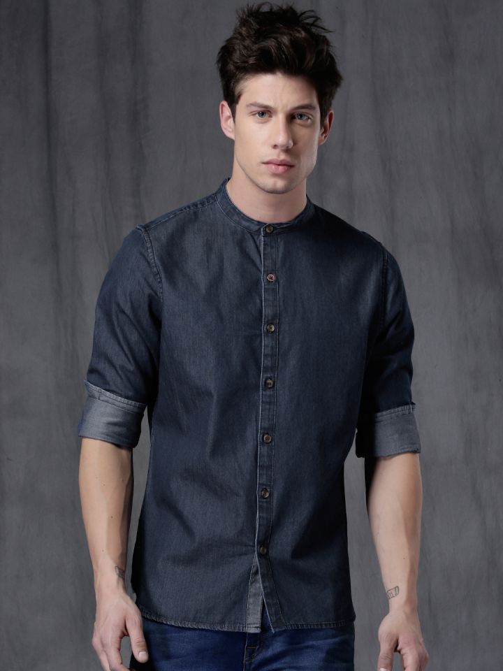Wrogn sales denim shirts