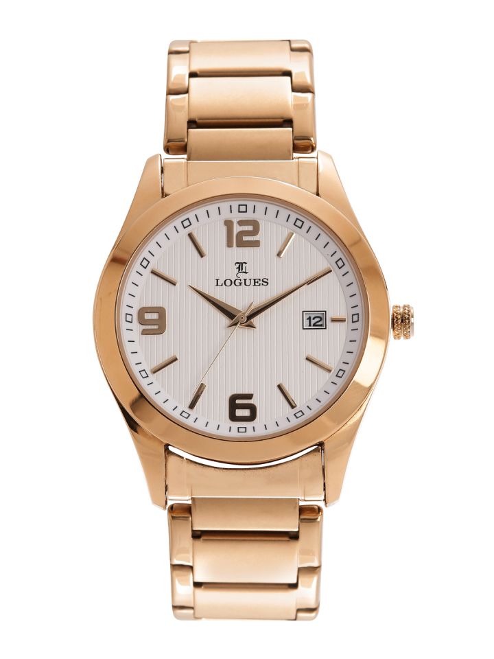 LOGUES Men Off White Analogue Watch 4002WMD