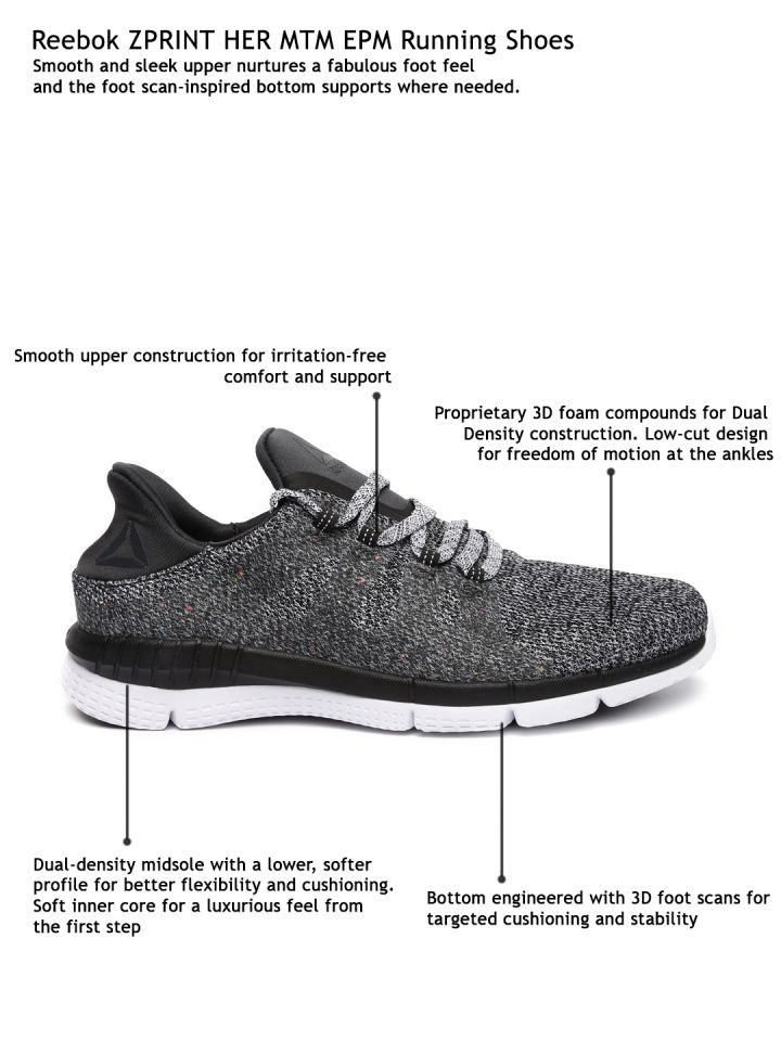 Reebok Women Grey Zprint Her MTM EOM Running Shoes