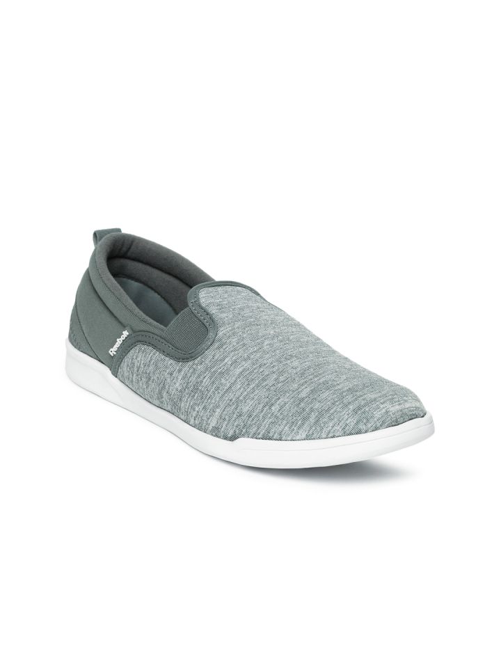 reebok court slip on grey sneakers