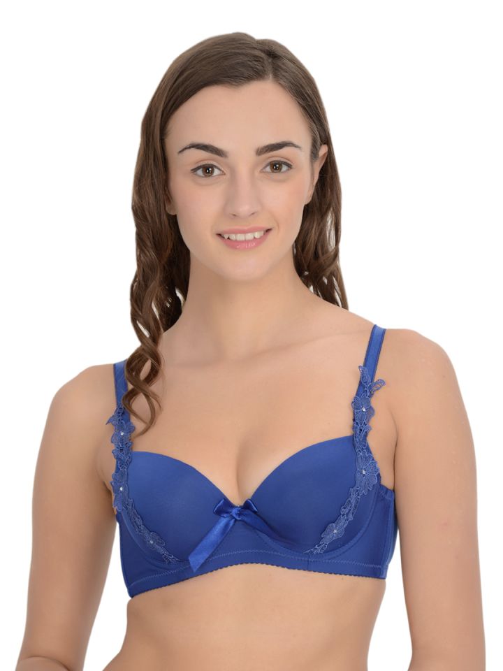 Buy Quttos Maroon Lace Underwired Lightly Padded Push Up Bra QT BR