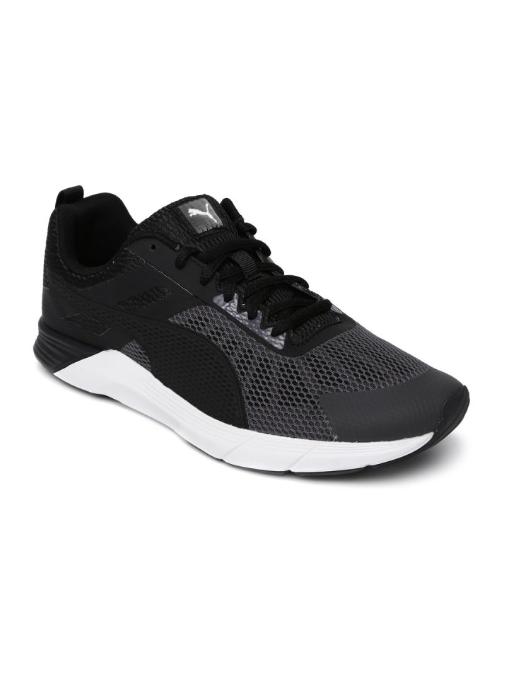 Puma men's black sports shoes sales