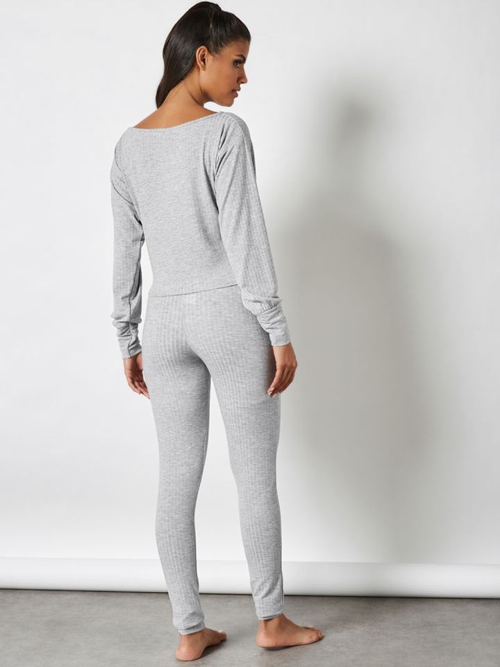 Ribbed pyjamas top set
