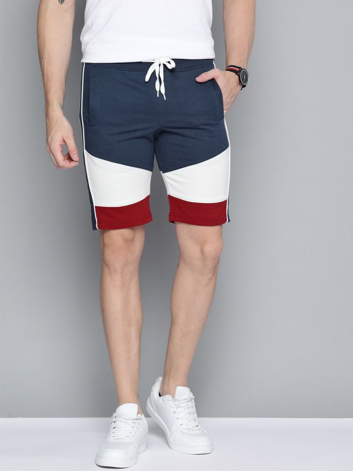 Buy Mast Harbour Men Navy Blue Colourblocked Shorts Shorts for