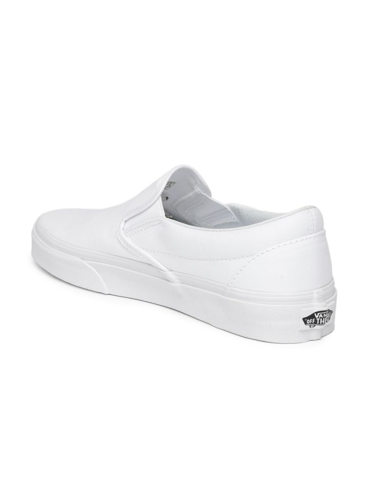 Buy Vans Unisex White Solid Regular Classic Slip On Sneakers