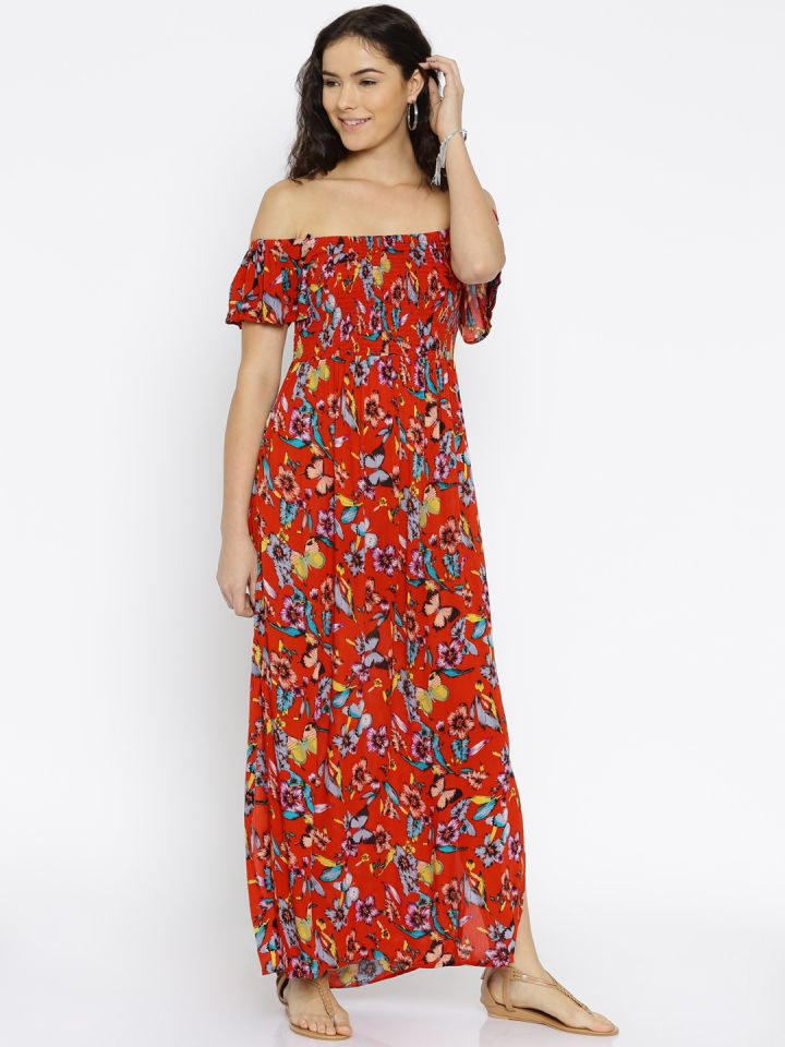 Myntra floral 2025 maxi dress