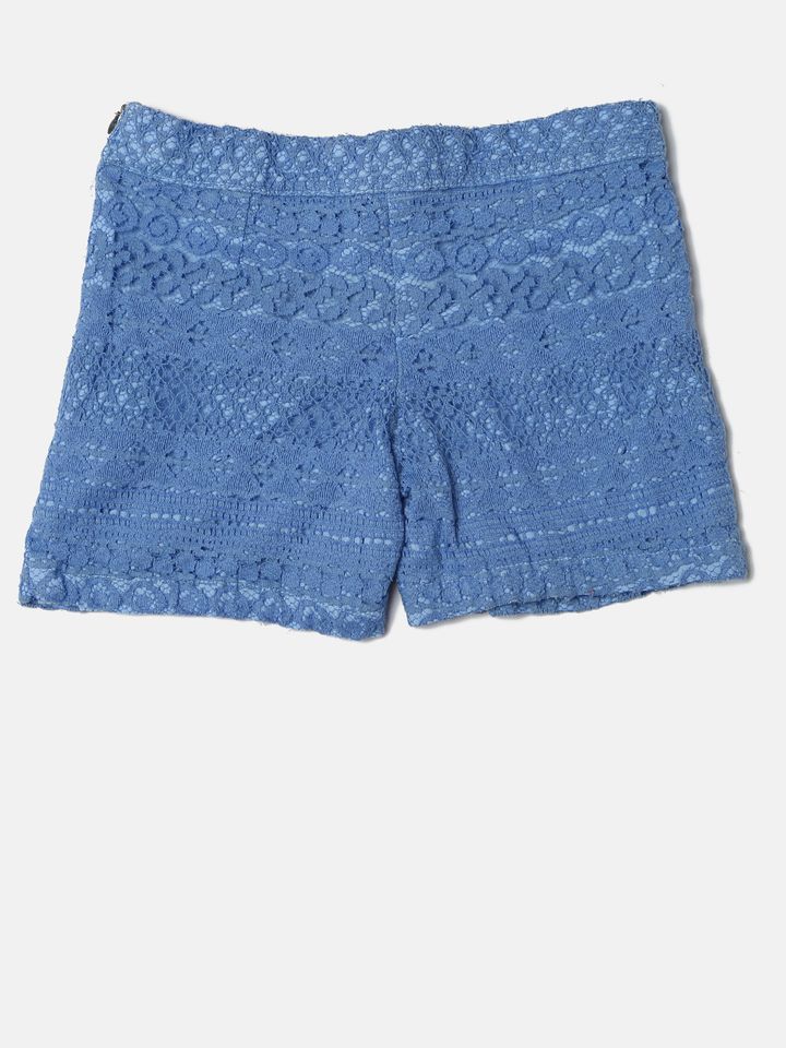Blue lace shorts clearance