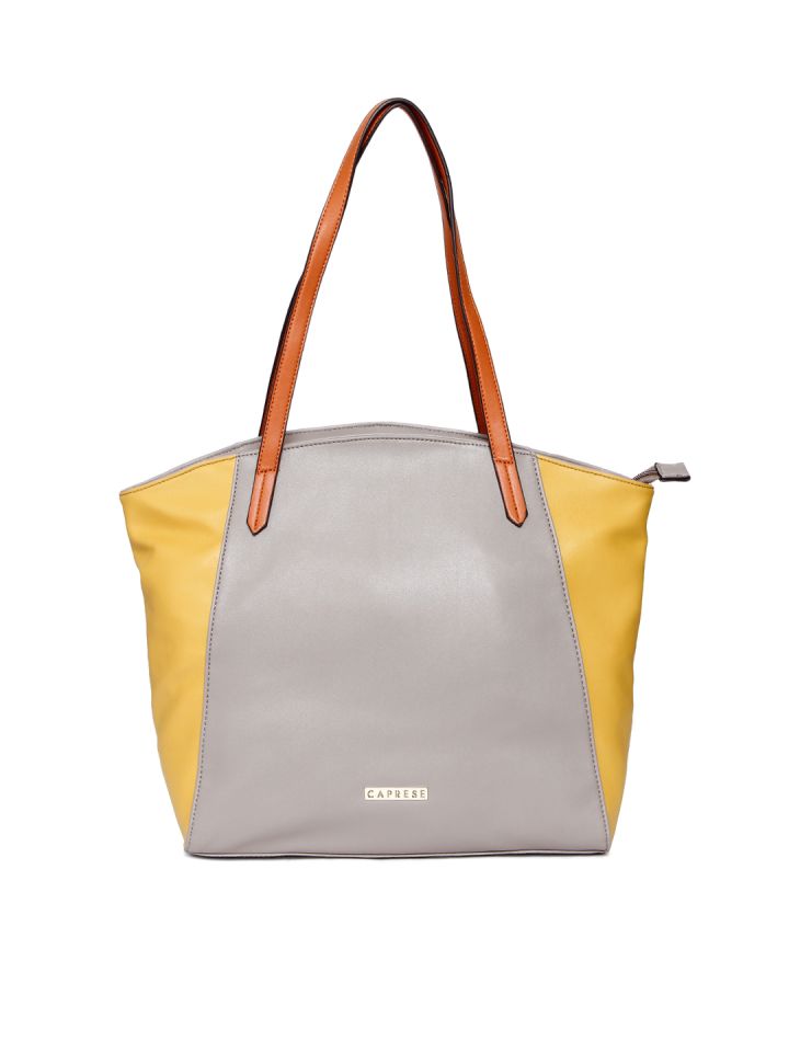 Caprese Taupe Mustard Yellow Shoulder Bag