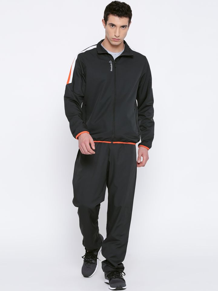 Reebok black tracksuit hotsell