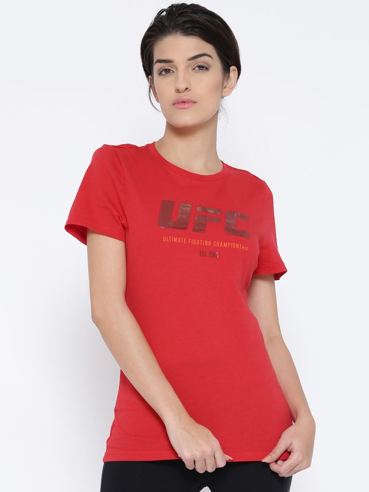 Reebok ufc t shirt womens deals red