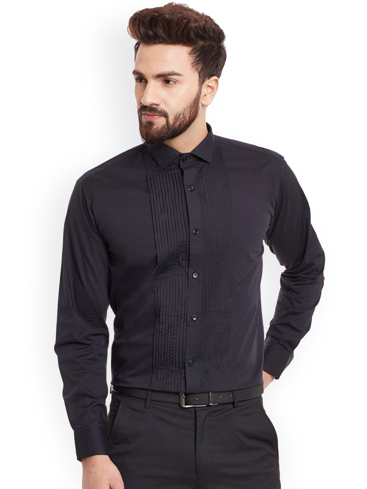 Black Slim Fit Partywear Shirt - Shirts