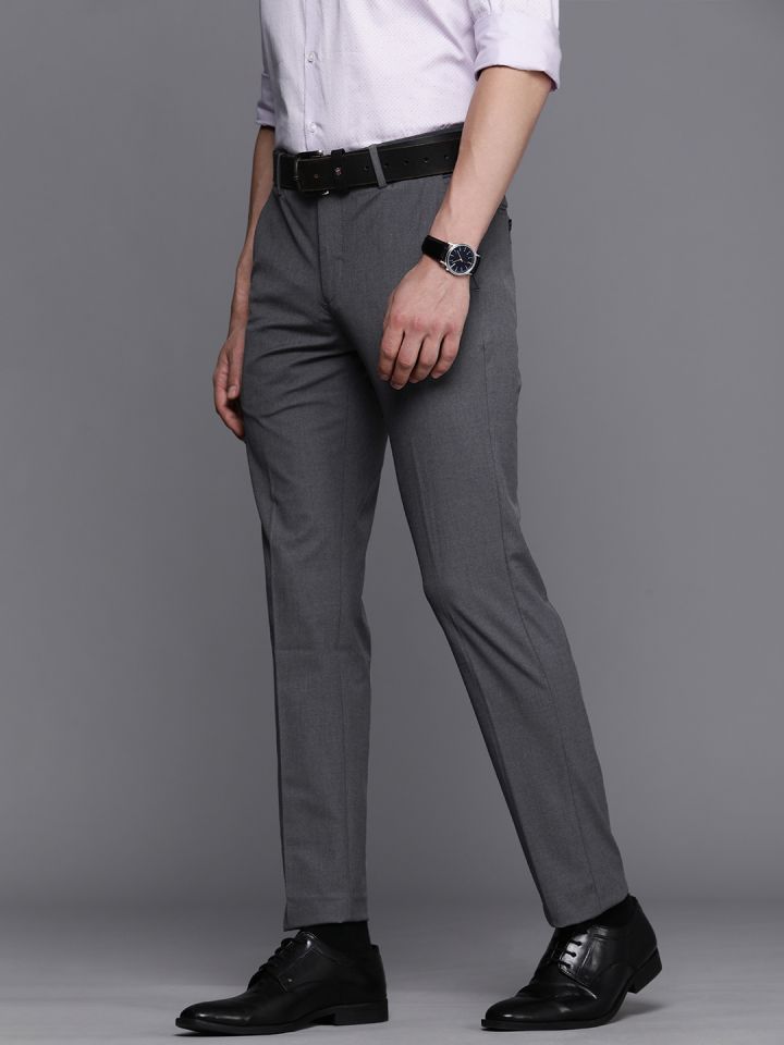Louis Philippe Men's Milano Fit Formal Trousers (LPTF517M02270_Grey_30) :  : Fashion