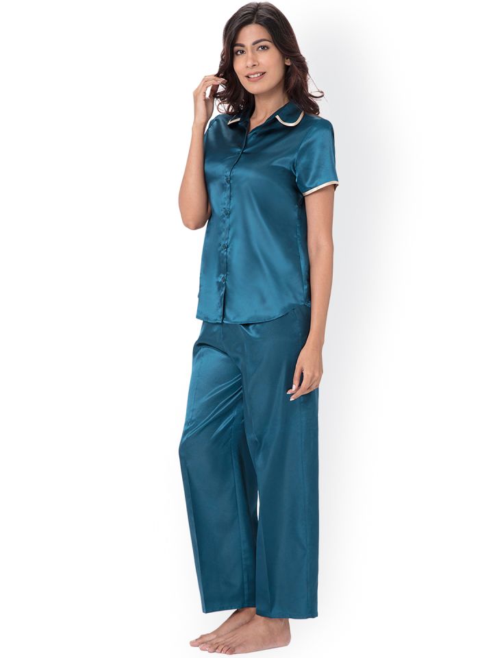 Buy PrettySecrets Teal Green Nightsuit PS1216SPJS07 Night Suits