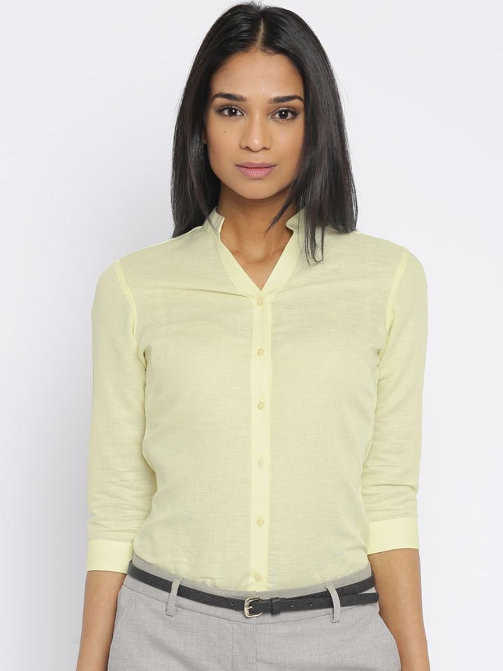 Buy Park Avenue Women Yellow Formal Shirt Myntra
