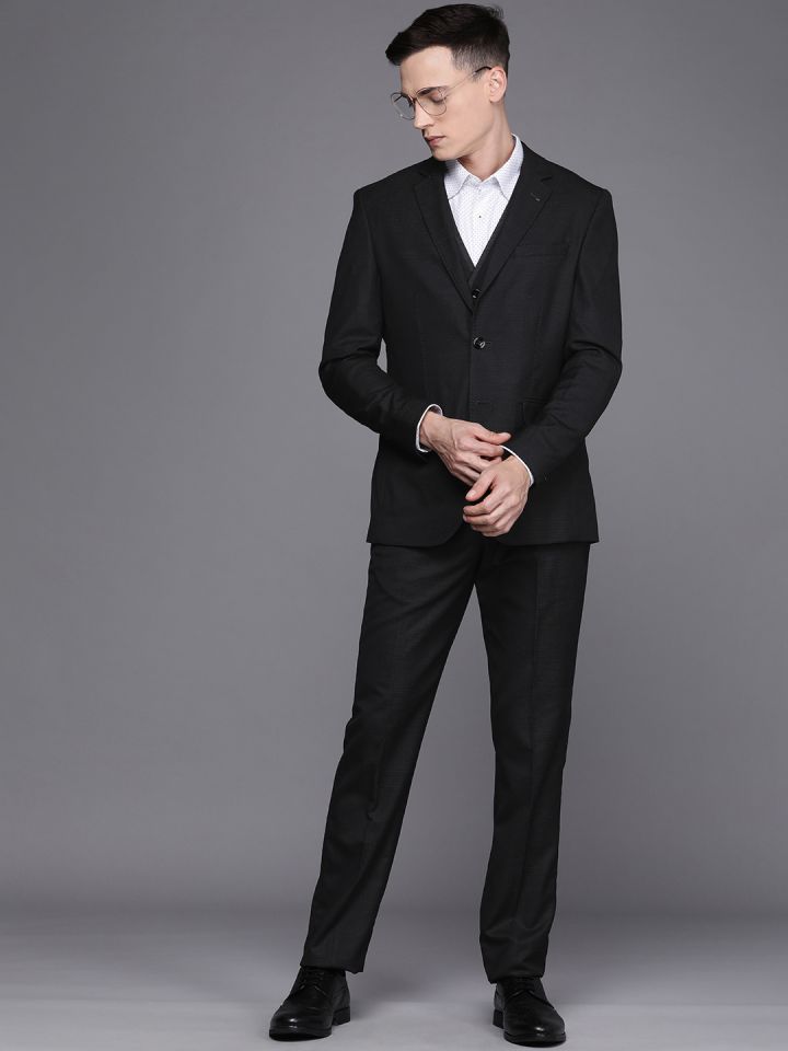 Louis philippe black best sale suit