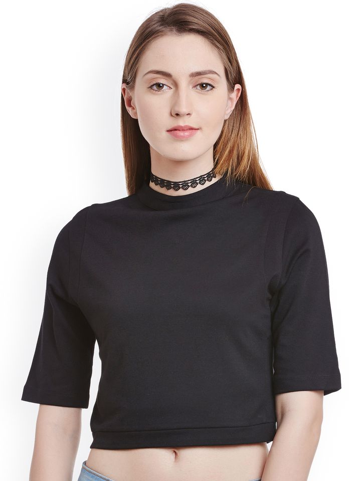 Buy Cherymoya Black Crop Top - Tops for 