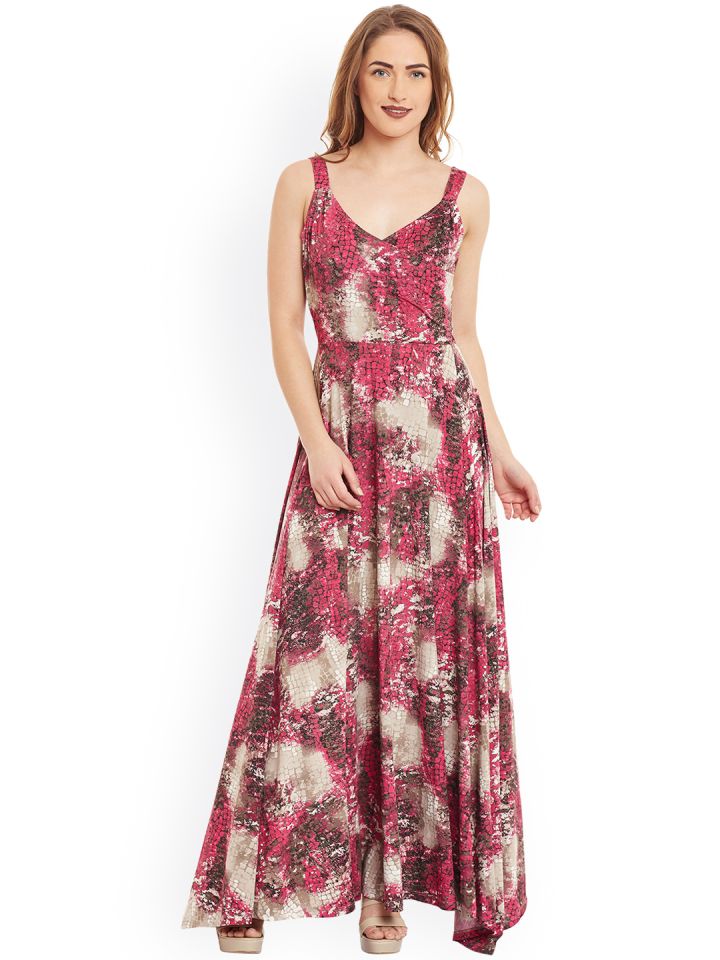 Buy Kazo Women Red Printed Maxi Dress Dresses for Women 1763424
