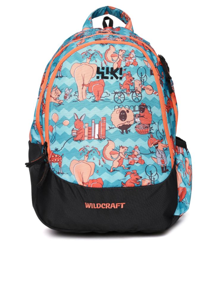 Wildcraft Kids Blue Wiki Zoo 2 Printed Backpacks