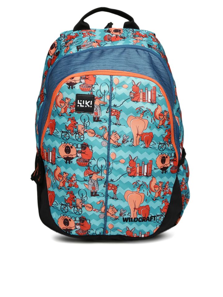 Buy Wildcraft Unisex Blue Black Zoo 4 Printed Backpack