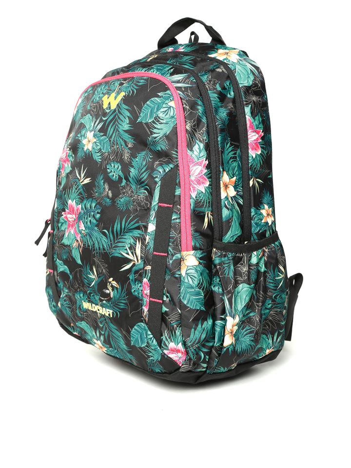 Wildcraft Unisex Black Green 7 Flora 5 Printed Backpack