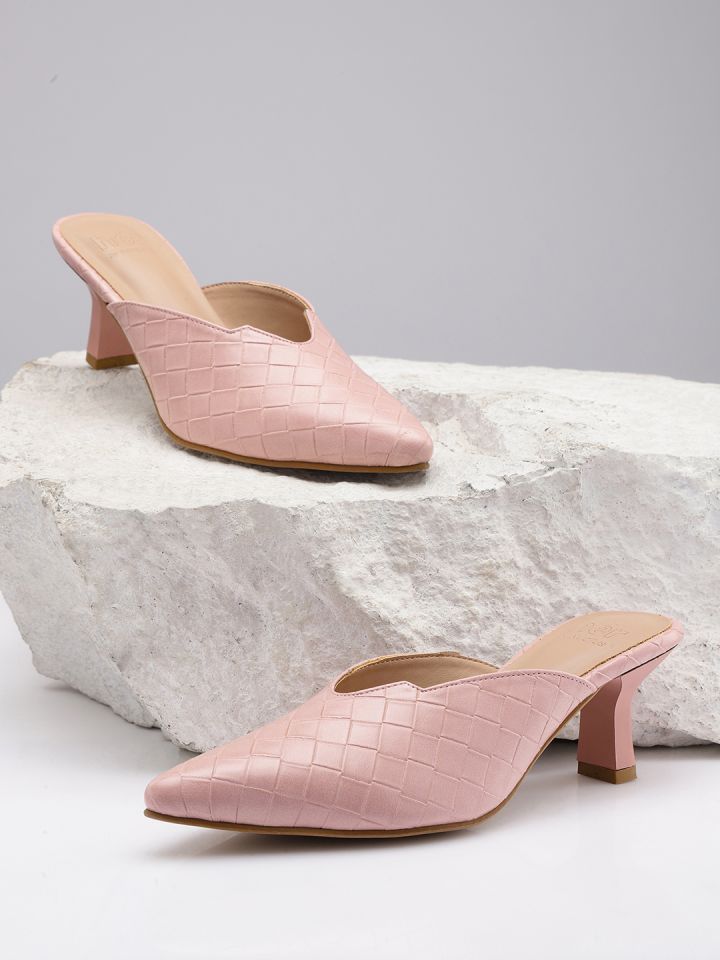 Pink kitten heel mules new arrivals