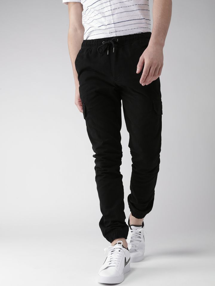 Buy FOREVER 21 Men Black Joggers Trousers for Men 1769363