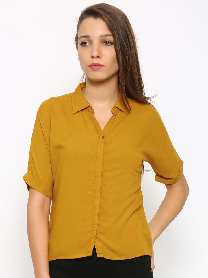 Buy Deal Jeans Women Mustard Yellow Regular Fit Solid Casual Shirt - Shirts  for Women 1770042 | Myntra