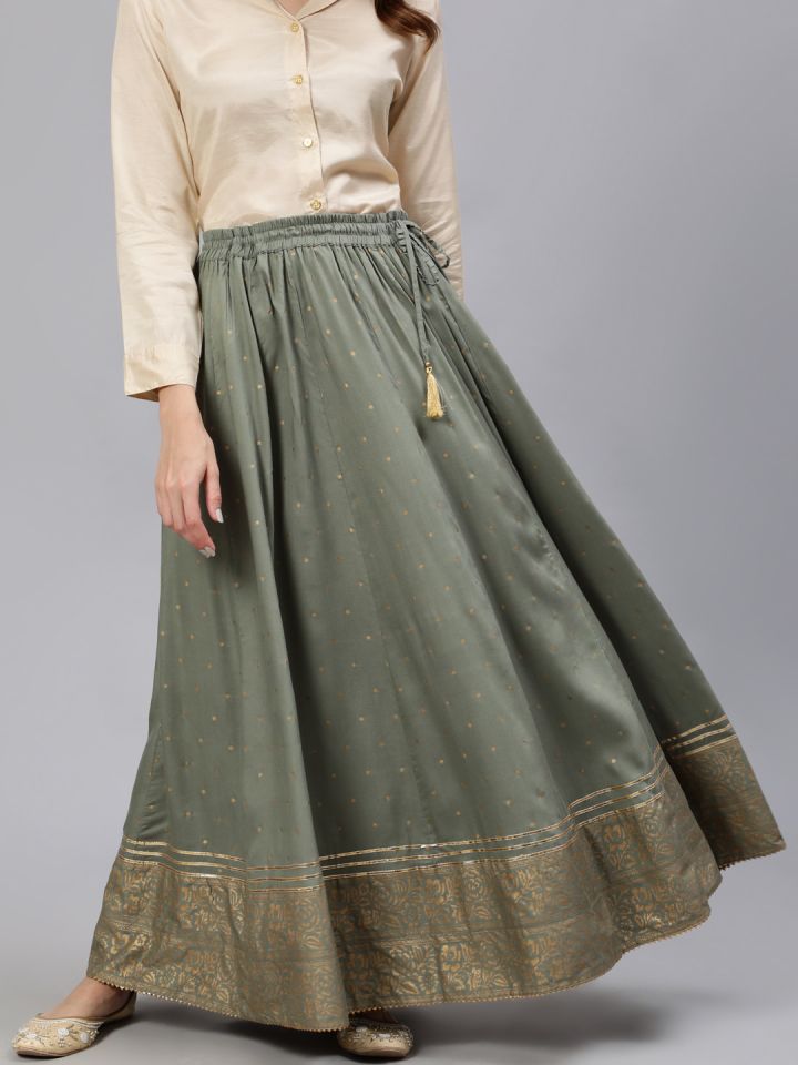 Long skirt 2025 with kurti myntra